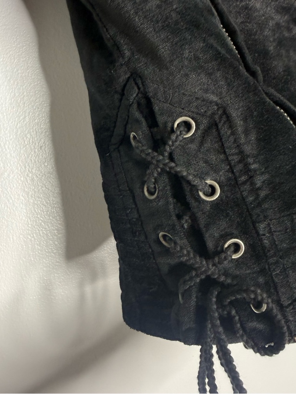 Free People Lacey Moto Jacket Black Zip Up Fitted Small - Picture 9 of 11
